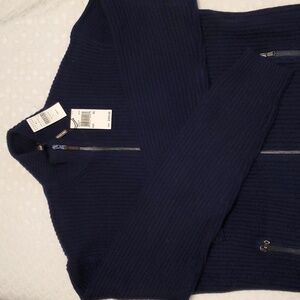 Michael Kors Cashmere Cardigan Navy XL NWT!
